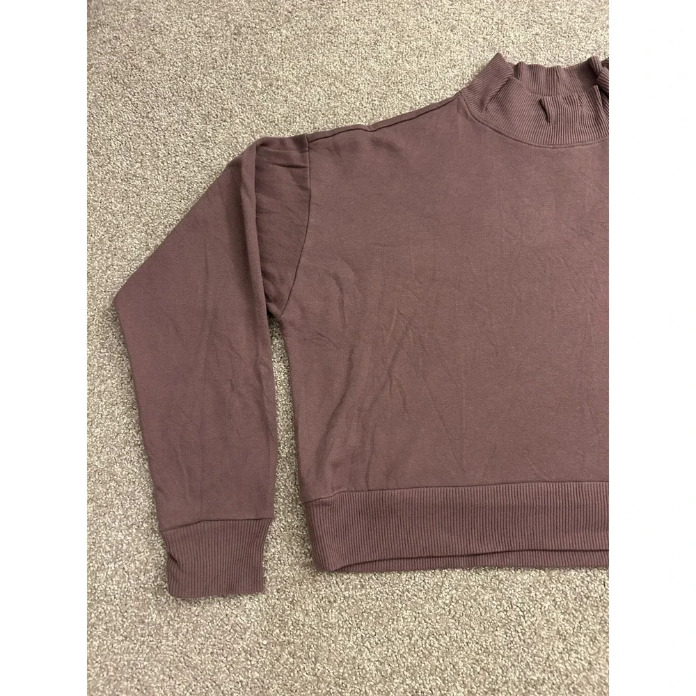 Wild Fable Mock Neck Sweatshirt Womens XL Mauve Excellent Cropped Fleece Top - Picture 2 of 12